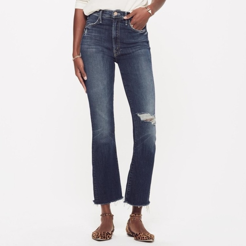 Mother Denim The Hustler Ankle Fray Jeans in “Close to the Edge” Wash